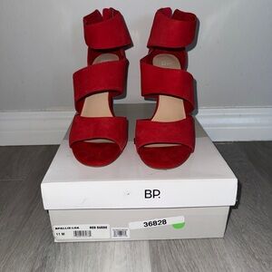 BP Red Suede Women's Heels